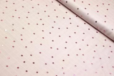 Musselin - metallic Punkte - rosa/pink - Double Gauze